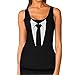 Tuxedo Tie Printed Suit Women's Tank Top Medium Black