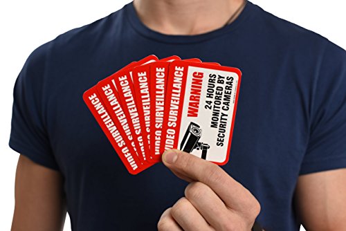 5 Pack+Video+Surveillance+Sign+Waterproof