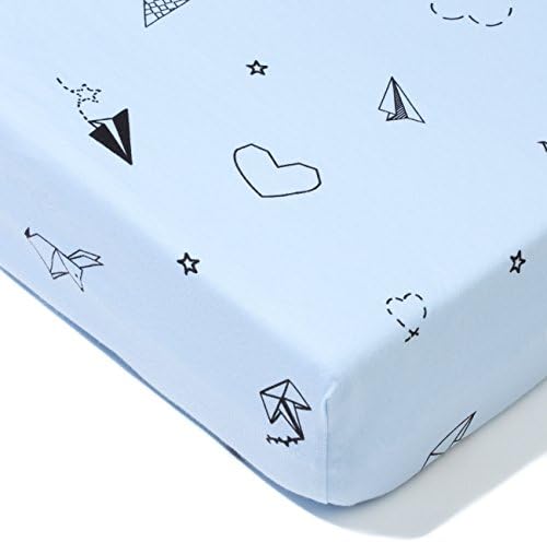 Gootoosh Crib Sheets – 100% Soft Jersey Organic Cotton Fitted Sheet –Breathable Hypoallergenic Toddler Nursery Bedding for Boys and Girls – 28"x52"x9" (Galaxy Blue)