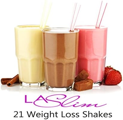 21 VLCD Diet Shakes, Meal Replacement Whey Protein Shake, For Fast Weight Loss, For Men and Women, Ultra Convenient For Rapid Results + FREE DETOX TABLETS+ Free Shaker + FREE Rapid Weight Loss Program By LA Slim + FREE DELIVERY