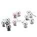 Women's Girl's Assorted Multiple Ball Daisy Rose Flower Pearl Stud Earrings Set 12 Style/pack