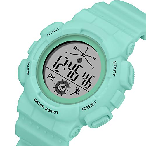 Digital Watch for Women, Small Dial Wrist Watch Women's and Girls' Multi-Functions Sports Watch (Turquoise) - Thumbnail 4