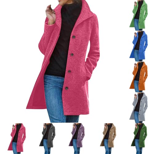Trench Coats for Women Trench Coats for Women Single Breasted Wool Blend Jacket Causal Lapel Coat Ladies Long Sleeve Tops Longline Overcoat Winter Jacket