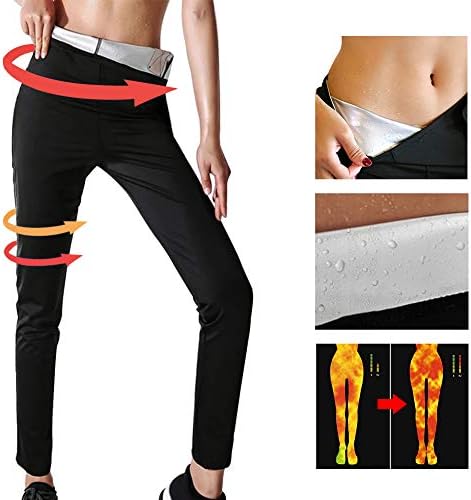 Moonssy Women Sauna Weight Loss Slimming Neoprene Pants, Hot Sweat Sauna Pants Capri Yoga Gym Fitness Burning