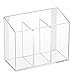 mDesign Modern Plastic Storage Bin Container for Cosmetics with Strong Adhesive Mount for Cabinets & Walls - to Hold Makeup Brushes, Mascara, Lip Gloss, Jewelry, Poppon Collection - 3 Pack - Clear