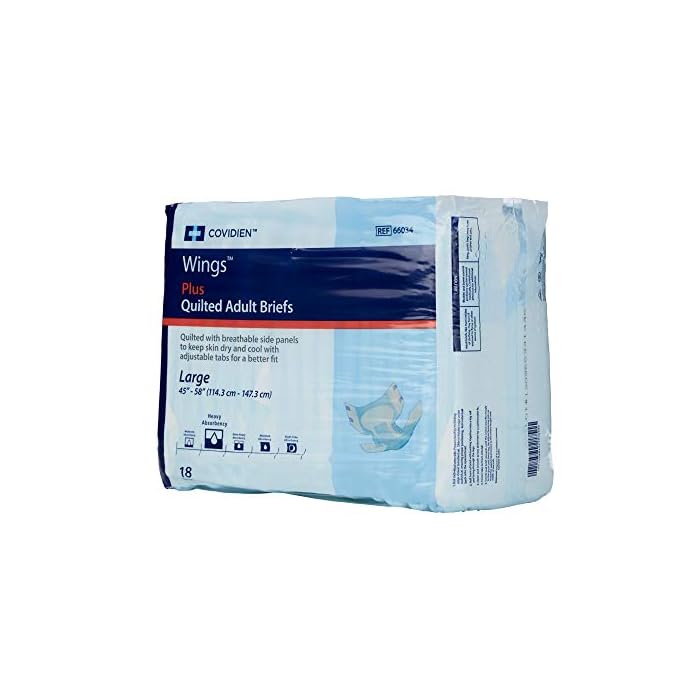 Wings Choice Plus Quilted Brief, Large, Heavy Absorbency, 66034 - Case of 72