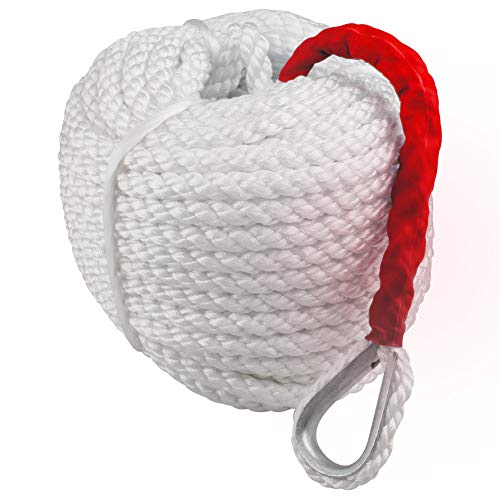 Bang4buck 3/4" x150' Anchor Rope, Strong Polypropylene Docking Dockline Boat/Sailboat/Mooring/Pull/Docking Lines with Thimble- 12592LB Breaking Strain