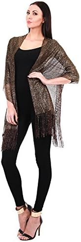 Sheer-Delights Fringed Mesh Evening Wrap Shawl for Prom Wedding Formal