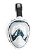 Seaview 180 Degree Panoramic Snorkel Mask- Full Face Design,Panoramic White / Teal,Large/Extra Large