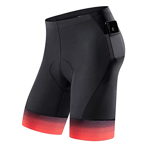qualidyne Men's Cycling Shorts with Phone Pockets,4D Padded Bicycle