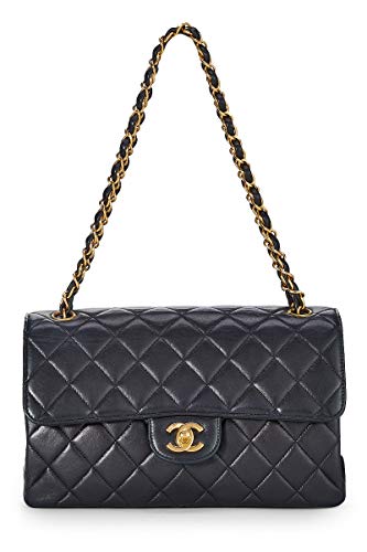 CHANEL Black Quilted Lambskin Double Sided