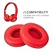 Link Dream Replacement Ear Pads for Beats Solo 2 & 3 - Memory Foam Earpads Cushion Cover for Wireless Headphones (Red)