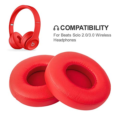 Beats Solo Replacement Ear Pads by Link Dream - Replacement Ear Cushions Kit Memory Foam Earpads Cushion Cover for Solo 2.0/3.0 Wireless Headphone, 2 Pieces