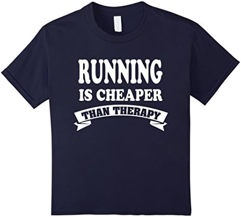 Kids RUNNING is cheaper than therapy Tee Best gift for you 12 Navy