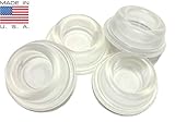 Rubber Door Stopper Bumpers (Pack of 4) Clear - Made in USA - Self-Adhesive Wall Protectors. Prevent Damage to Walls from Door Knobs Handles, Guard and Shield