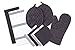 Sticky Toffee Silicone Printed Oven Mitt & Pot Holder, Cotton Terry Kitchen Dish Towel & Dishcloth, Gray, 9 Piece Set primary