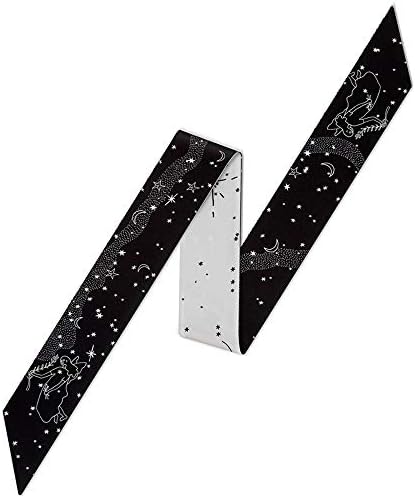 Jiusike Ladies Bag Headband Tied Ribbon Handle Small Ribbon Constellation Scarf