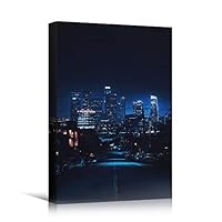Canvas Wall Art Building Cityscape Cityscape Colorful Contemporary Multicolor Neon Photography Places - 12x18 inches