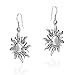 AeraVida Trendy Dancing Mystical Sunshine .925 Sterling Silver Dangle Earrings | Celestial Sterling Silver Dangle Earring for Women | Eclipse Earrings
