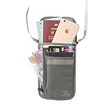 RFID Passport Holder Neck by HANKCLES | Travel Neck Wallet | Passport Wallet for Men and Women | Block Digital Thieves and Signals
