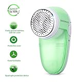 Electric USB Lint Remover, GOODBONG Sweater Fabric Clothes Shaver Kit for Clothes Lint Bobbles, Lint Shaver for Couch Fluff Balls, Fluff Remover Portable USB Rechargeable (Green)