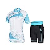 Baleaf Women's Short Sleeve Cycling Jersey 3D Padded and Shorts Kit