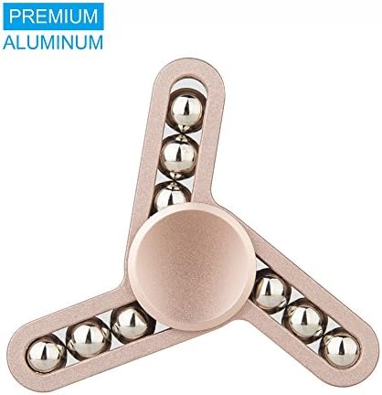 Tri-Fidget Hand Finger Spinner Metal Toy Time Killer for ADD, ADHD, Anxiety, and Autism Adult Children (Pink)