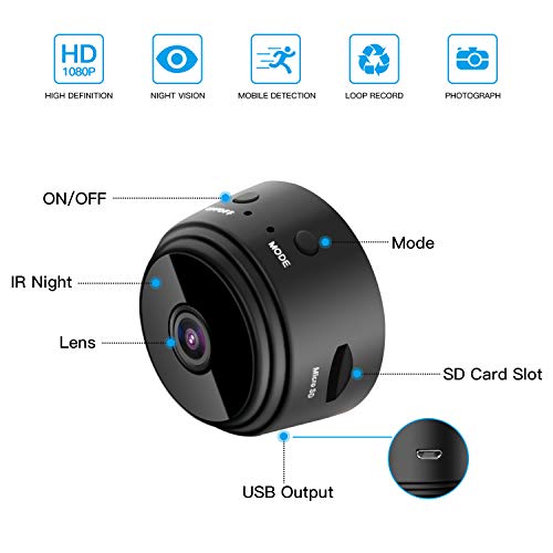 Spy Camera Wireless Hidden WiFi Camera HD 1080P Mini Camera Portable Home Security Cameras Covert Nanny Cam Small Indoor Video Recorder Motion Activated/Night Vision Remote Monitor Phone App - Thumbnail 5
