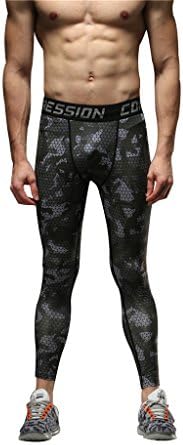 JIMMY DESIGN Mens Sport Leggings Compression Tights Fintess Pant