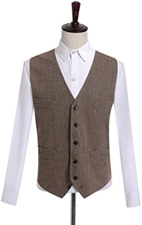 HBDesign Mens 1 Piece 6 Button Slim Trim Fit Party Dress Vest-58R