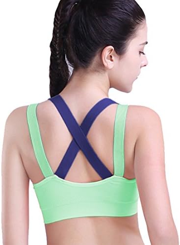 HeartFor Racerback Sports Bras for Women - Padded High Impact Workout,Pack of 2