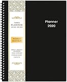 2020 Planner - 9.2' x 11' Weekly & Monthly Planner with Inner Pocket, Jan 2020 to Dec 2020, Flexible Cover, Monthly Tabs, 21 Extra Pages,Twin-Wire...