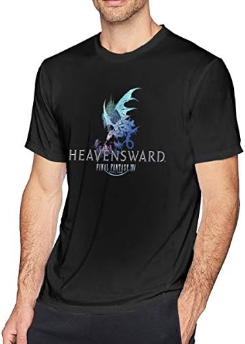 NJYUJTY Final Fantasy XIV Heavensward T-Shirts Short Sleeve Sweatshirts for Men Crew Neck