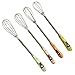 Verdental 4 Pieces 7 Inches Colorful Small Stainless Steel Whisks with Cute Cartoon Bear Handle Design Little Balloon Whisk for Mixing and Beating Eggs