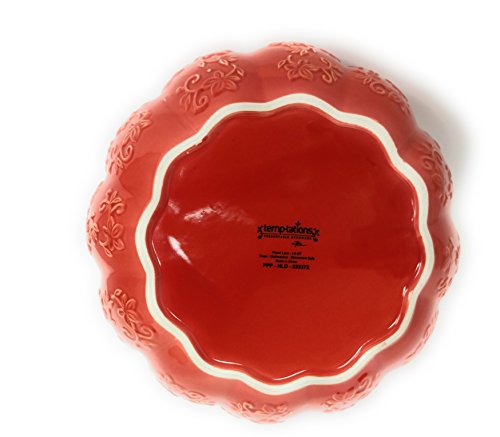 Temp-tations 4 qt Soup Tureen with Lid - Embossed Pumpkin, (Floral Lace Spice) - Thumbnail 3