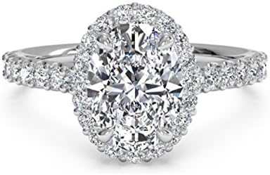 1.30 Ct Oval Moissanite Diamond Engagement Ring 925 Sterling Silver White Gold Finish All Size
