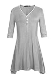 Urban CoCo Women's Half Sleeve Casual Loose Tunic Tops Basic T Shirts (L, Grey)