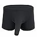FEESHOW Men's Silky Boxer Briefs Shorts Long Sheath Sleeve Underwear Lingerie Black Medium(Waistline 26.0-39.0
