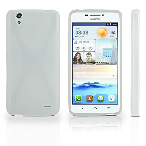 Huawei Ascend G630 Case, BoxWave [BodySuit] Premium Textured TPU Rubber Gel Skin Case for Huawei Ascend G630 - Frosted Clear