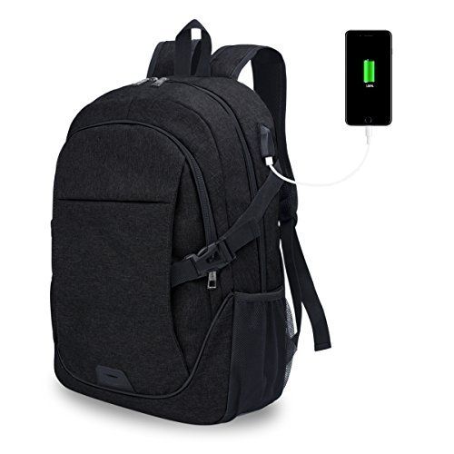 ADUO Anti-Theft Laptop Backpack with USB Charging Port School Bookbag Travel Backpack for 15.6 Inch Laptop and Notebook