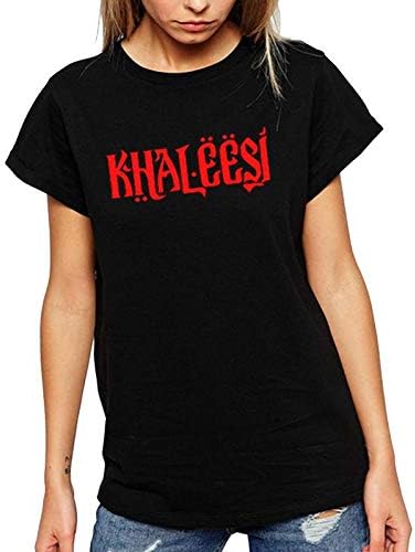 DAB APPARELS Women's Black Colour Half Sleeve Game of Thrones Khaleesi Round Neck Cotton T-Shirt