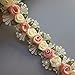 1 Yard Pearl Bead Flower Lace Trim Ribbon Scalloped Zigzag Edge 3.7cm Width Vintage Apricot Edging Eyelash Trimming Fabric Embroidered Applique Sewing Craft Wedding Bridal Dress Clothes Headband DIY