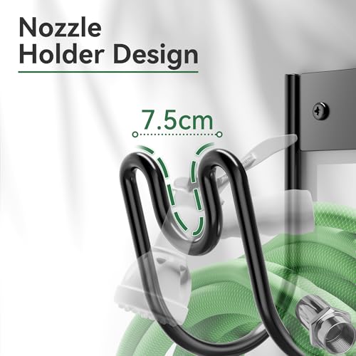 Black Metal Garden Hose Holder - Wall Mounted Water Hose Holder - photo 11