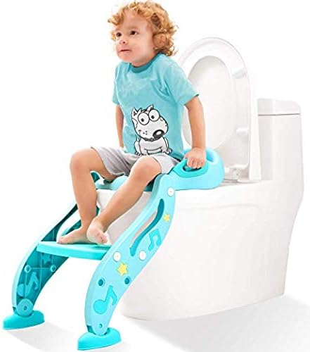 KIDPAR Potty Training Seat for Kids,Adjustable Toddler Toilet Potty Chair with Sturdy Non-Slip Step Stool Ladder, Comfortable Handles and Splash Guard, Easy to Assemble Toilet Seat for Boys and Girls