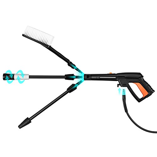 Potek 1800PSI 1.4 GPM 13-AMP Electric Pressure Washer with Accessories Spray Nozzle Gun,Spray Brush and Detergent Nozzle - Thumbnail 2