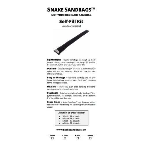 Snake Sandbags Single SelfFill Kit (4 Foot, Black) Pricepulse