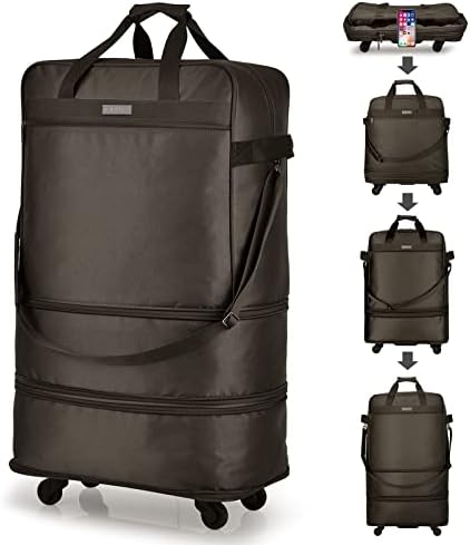 Hanke Suitcases with Wheels Expandable Foldable Luggage Bag