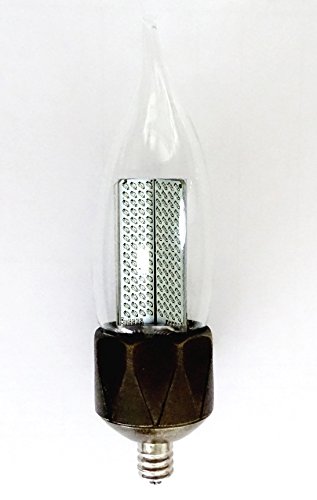 Flame Bulb - "World s best flickering flame" Patented flame emulation bulb, UL Approved Flicker Flame Light Bulb with bronze ceramic base and clear flame shaped glass with E-12 base BCYF