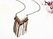 Bohemian Vintage Red Beads Gold Long Tassel Pendants Necklace Jewelry For Women Single V Shaped Punk