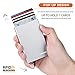 Lungogo RFID Credit Card Holder Minimalist Slim Wallet Front Pocket Card Organizer Automatic Pop Up Design Aluminum Metal Holds 5 Cards (Silver)